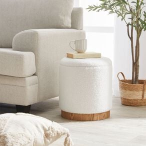 Living & Co Roma Boucle Ottoman Snow
